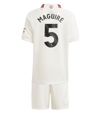 Manchester United Harry Maguire #5 Kolmas Pelipaita Lasten 2023-24 Lyhyet Hihat (+ Lyhyet housut)